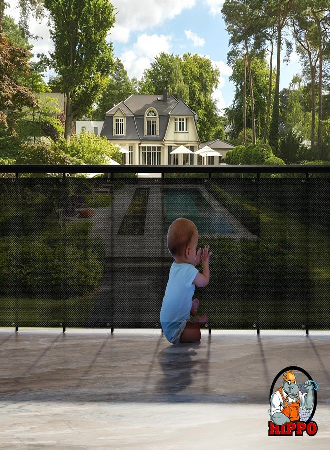 HIPPO Baby Safety Net for Balcony & Staircase Railing Guard for Kids Stairway Safety Net Protector Safety Banister for Baby Toddler (1MTX5MT, Black) - Image 2